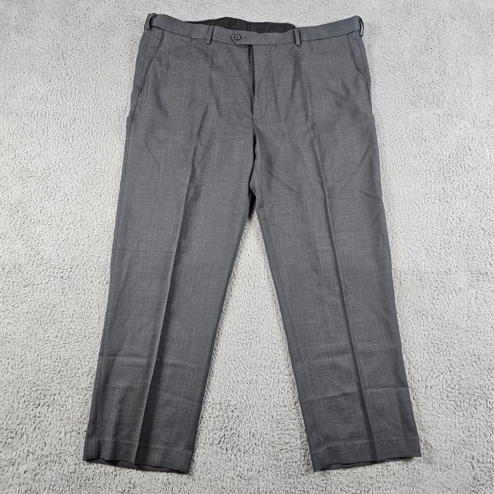 Croft Barrow Dress Pants Mens 44x30* Gray Classic Fit Flat Front Easy Care